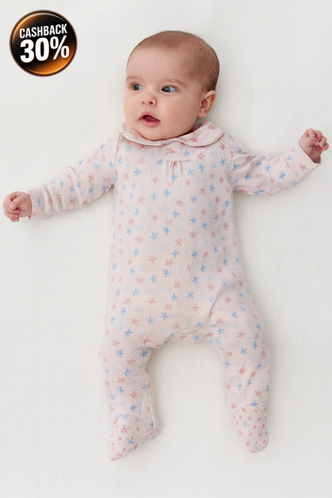 Boboli Baby Girl's Pink Butterfly Print Long-Sleeve Overall | Boboli in Lebanon
