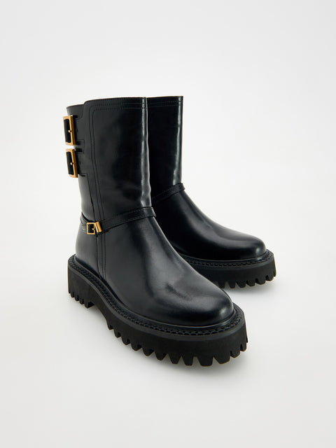 Reserved Girl's Black Leather Ankle Boots | Reserved In Lebanon