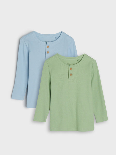 Sinsay Baby Boy's Light Blue & Light Green Long Sleeve Blouses 2 Pack | Sinsay In Lebanon