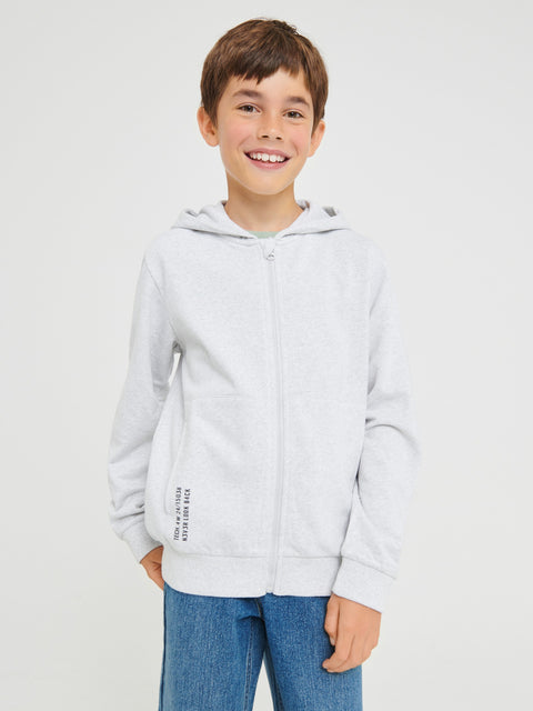 Sinsay Boy's Light Grey Cotton Hooded Jacket | Sinsay In Lebanon