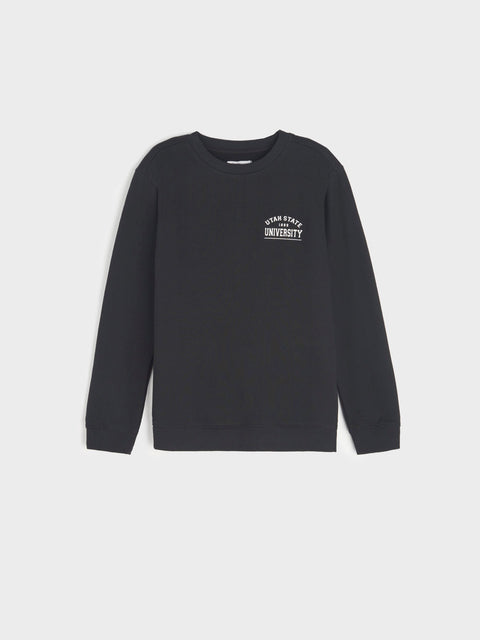 Sinsay Boy's Black Long Sleeve Printed Sweatshirt | Sinsay In Lebanon