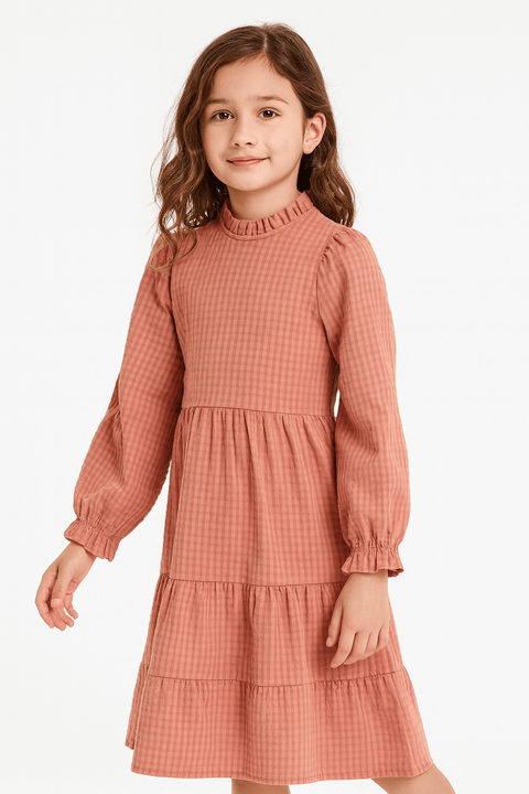 POMPdeLUX Girl's Dark Camel  Dress |POMPdeLUX in Lebanon