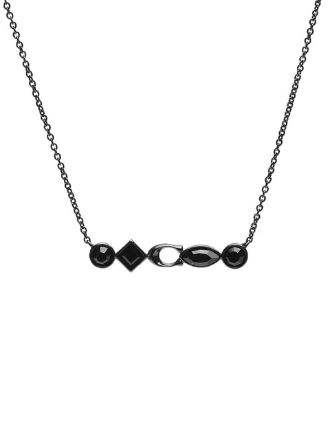 Coach Women's Set Of Black Stoned Necklace & Earrings |Coach in Lebanon