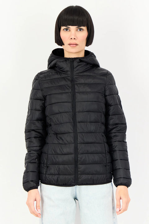 Cropp Women's Black Quilted Long Sleeve Puffer  Jacket| Crop In Lebanon