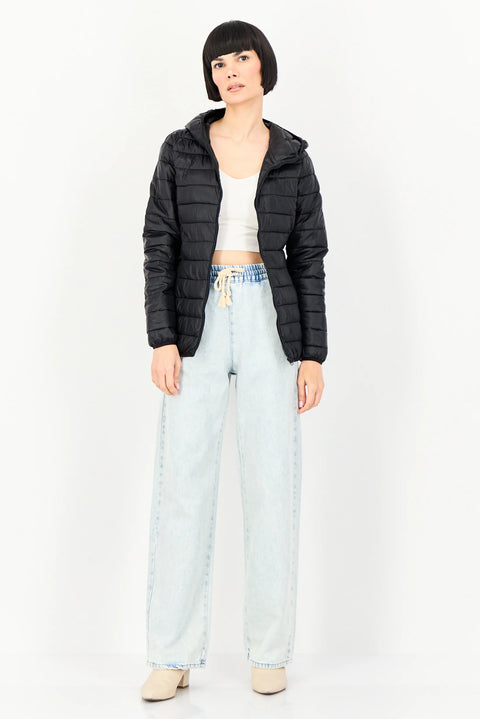 Cropp Women's Black Quilted Long Sleeve Puffer  Jacket| Crop In Lebanon