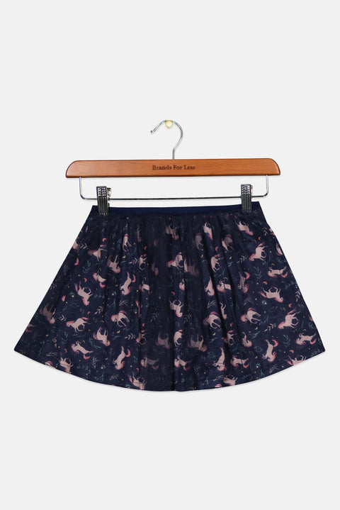Sinsay Girl's Navy Allover Unicorn Print Mini Skirt | Sinsay In Lebanon