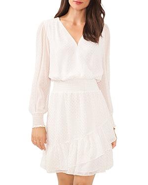 Vince Camuto Women's White Long Sleeve Gold Printed New Ivory Dress | Vince Camuto In Lebanon