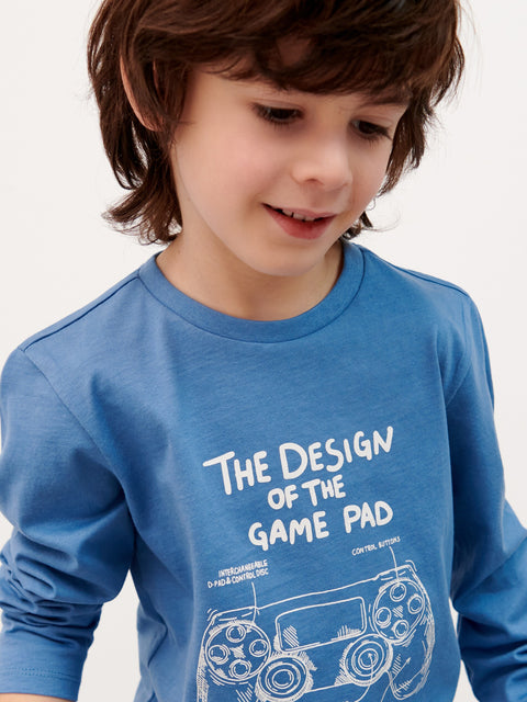Sinsay Boy's Blue Long Sleeve Blouse With Print | Sinsay In Lebanon