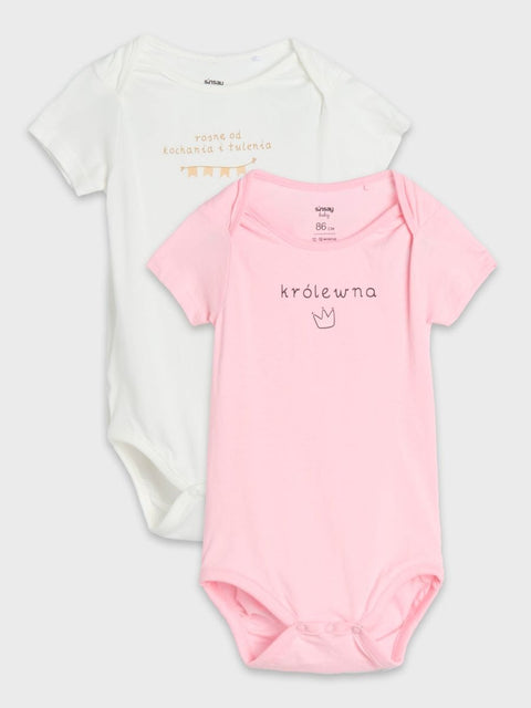 Sinsay Baby Girl's Pink & White Pack Of 2 Bodysuits | Sinsay In Lebanon