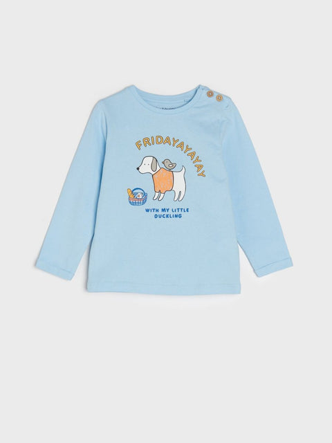 Sinsay Baby Boy's Baby Blue Printed Long Sleeve Blouse |Sinsay In Lebanon