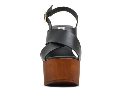 Steve Madden Women's Black Galaxy Wooden Platform Wedge Sandals | Steve Madden In Lebanon