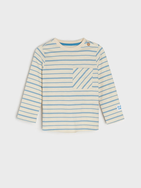 Sinsay Baby Boy's Blue & White Long Sleeve Blouse  | Sinsay In Lebanon