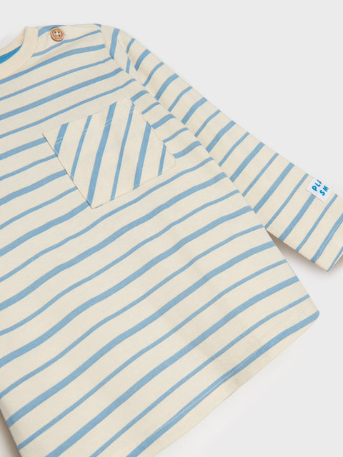 Sinsay Baby Boy's Blue & White Long Sleeve Blouse  | Sinsay In Lebanon