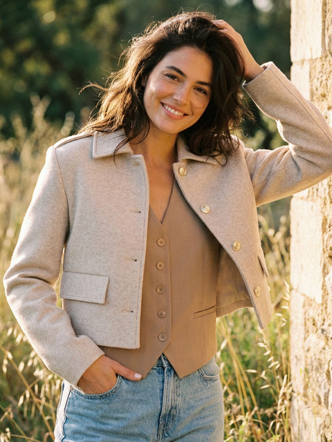 Sinsay Women's Beige Regular Fit Jacket|Sinsay In Lebanon