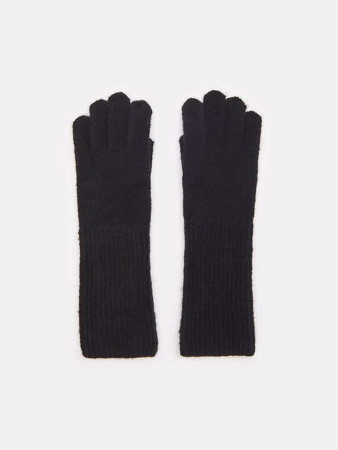 Pair of black gloves on a white background