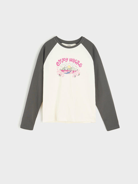 Sinsay Girl's Off White Blouse With A Print | Sinsay In Lebanon