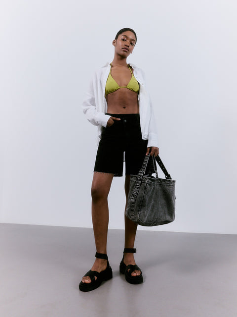 Reserved Women's Black Leather Buckles Sandals | Reserved In Lebanon