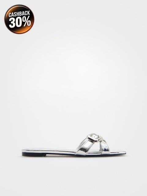 Reserved Women's Silver Metallic Flip-flops | Reserved In Lebanon