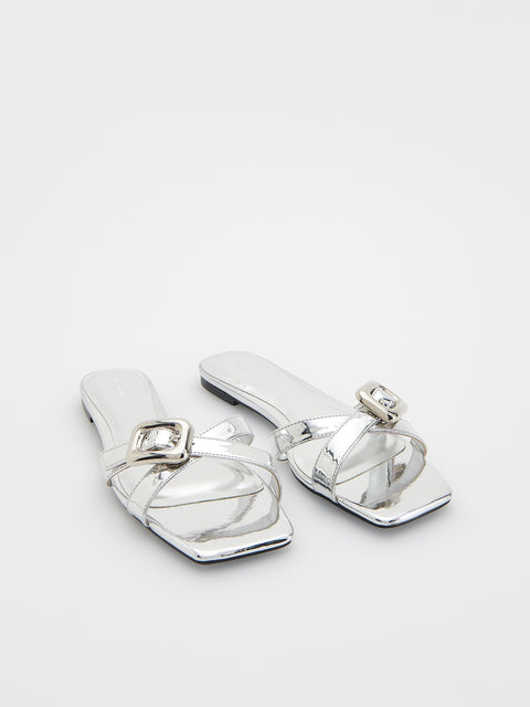 Reserved Women's Silver Metallic Flip-flops | Reserved In Lebanon