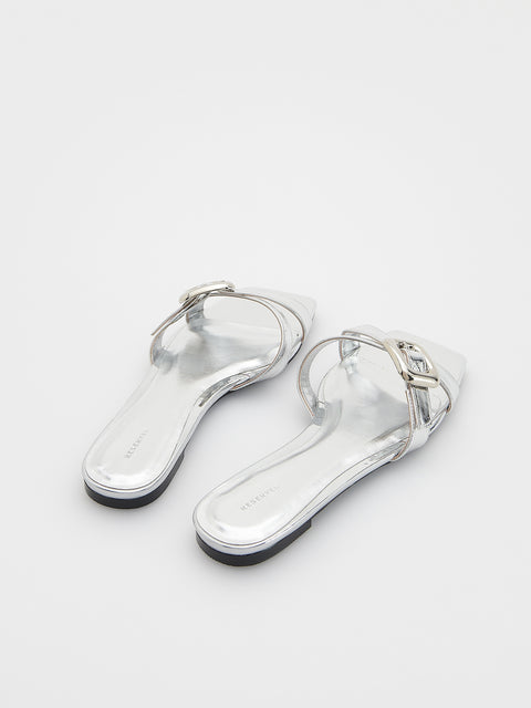 Reserved Women's Silver Metallic Flip-flops | Reserved In Lebanon