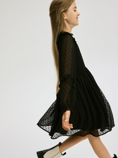 Reserved Girl's Black Patterned Dress | Reserved In Lebanon