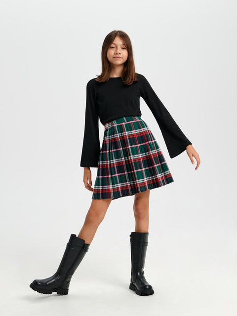 Sinsay Girl's Black Long Sleeve Ribbed Blouse | Sinsay In Lebanon