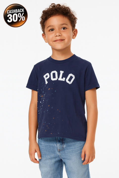 Polo Ralph Lauren Boy's Navy Paint Splatter T-Shirt |Polo Ralph Lauren In Lebanon