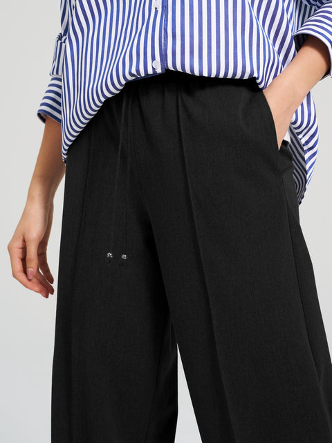 Sinsay Women's Black Elastic Waist Wide Leg Pants | Sinsay in Lebanon