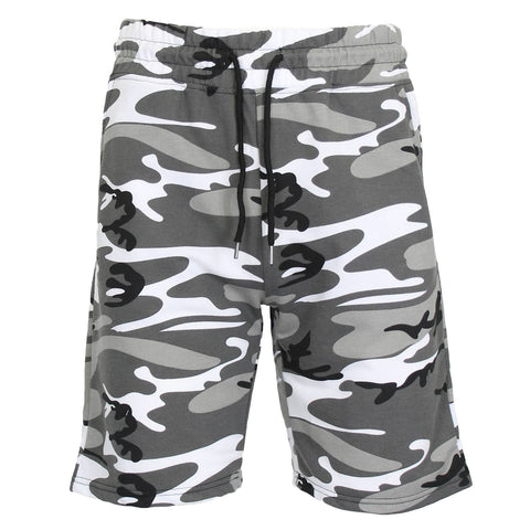 Galaxy By Harvic Men's Gray Army Gray  Camo Printed French Terry Shorts  |Galaxy By Harvic in Lebanon