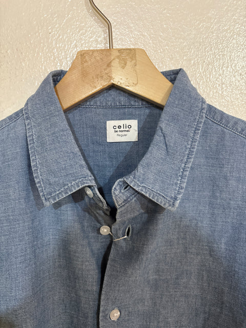 Celio Men's Blue Denim Shirt | Celio in Lebanon