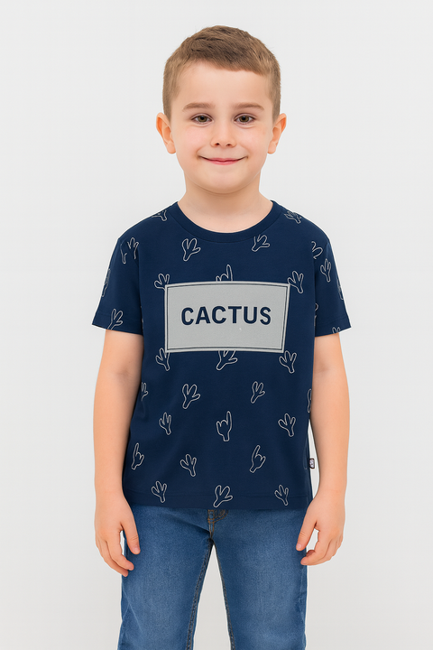 POMPdeLUX Boy's Navy Pierre Short-Sleeve T-Shirt |POMPdeLUX in Lebanon