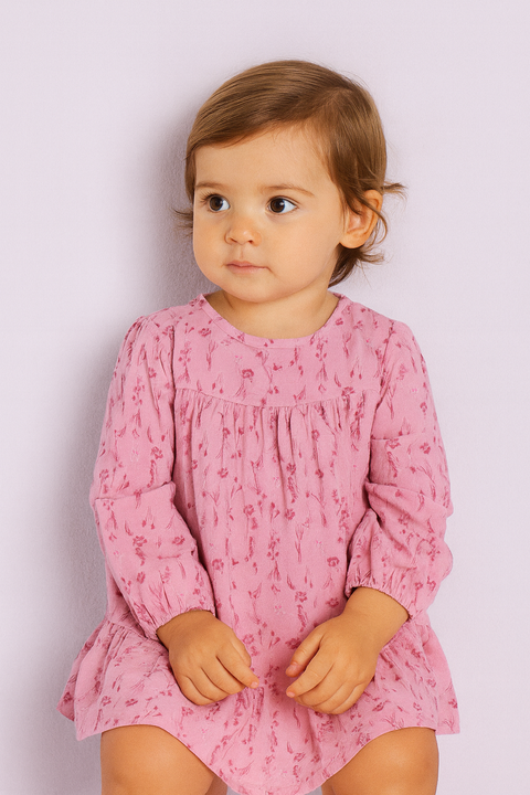 Sinsay Baby Girl's Dusty Rose Long Sleeve Dress | Sinsay In Lebanon
