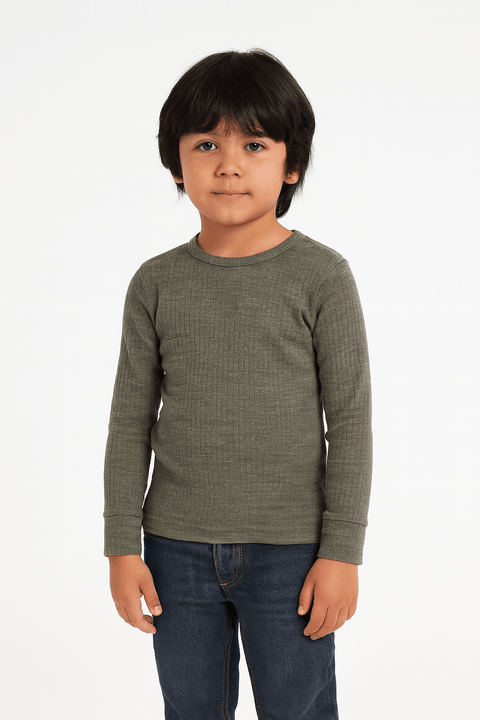POMPdeLUX Boy's Green Long Sleeve Blouse | POMPdeLUX in Lebanon