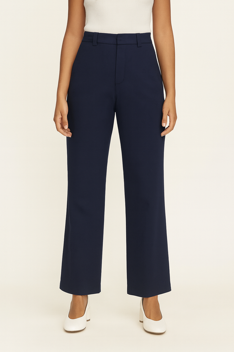 Forever 21 Women's Navy Blue Woven Jeans | Forever 21 In Lebanon