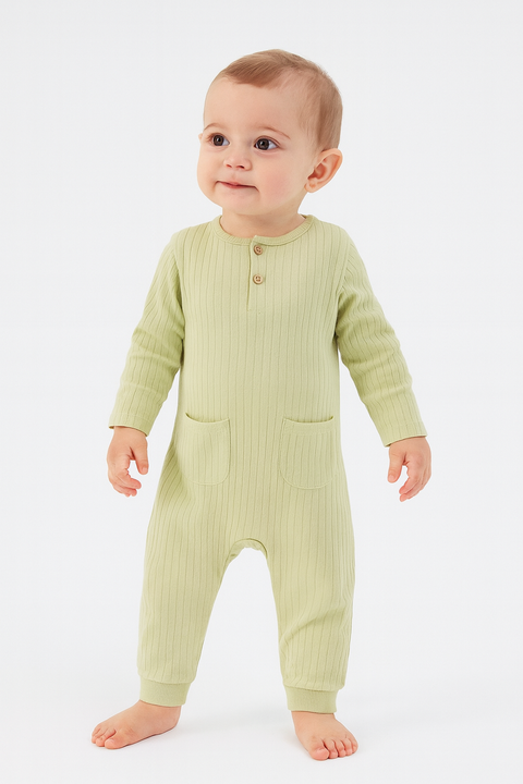 Sinsay Baby Boy's Light Green Ribbed Overall | Sinsay In Lebanon