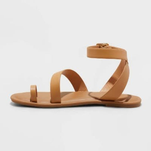 Universal Thread Women's Tan Sol Toe Loop Ankle Strap Sandals | Universal Thread In Lebanon