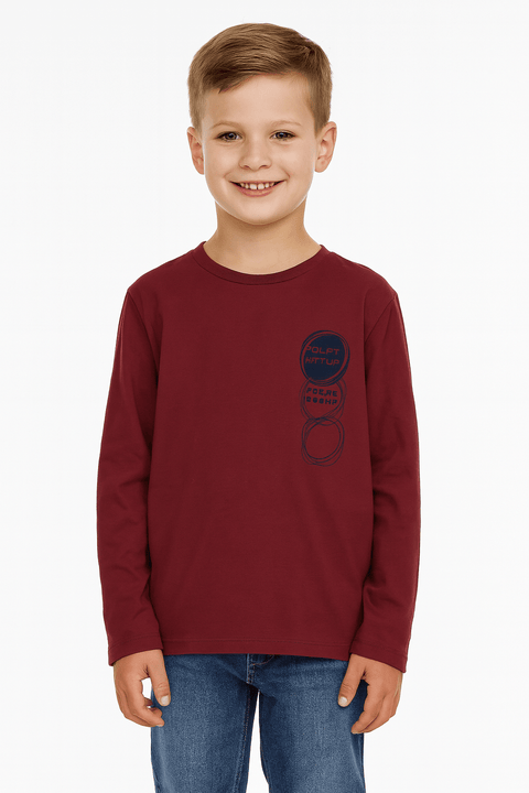 S.Oliver Boy's Burgundy Long-Sleeve Blouse | S.Oliver in Lebanon