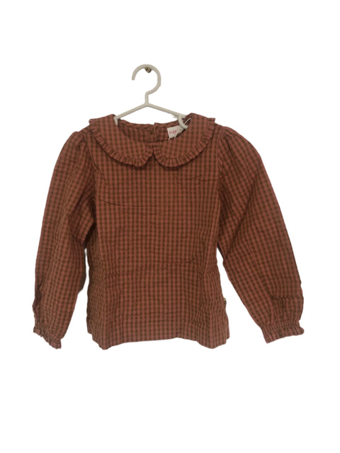 POMPdeLUX Girl's Stiped Dusty Rose Long Sleeve Blouse | POMPdeLUX in Lebanon