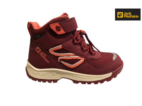 Jack Wolfskin Girl's Burgundy Sunset Hike Texapore Mid K Sneakers |Jack Wolfskin in Lebanon