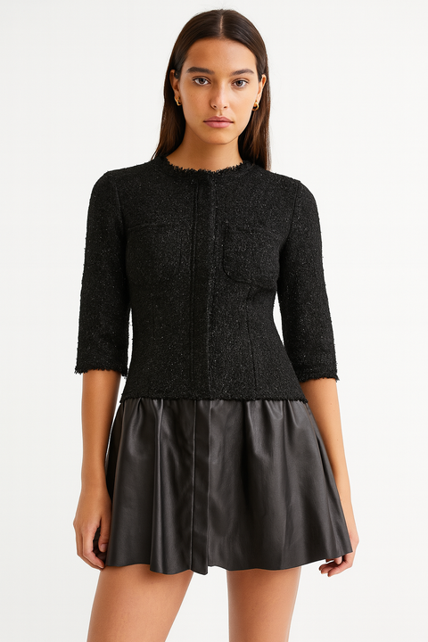 Zara Women's Black Long-Sleeve Dress | Zara in Lebanon