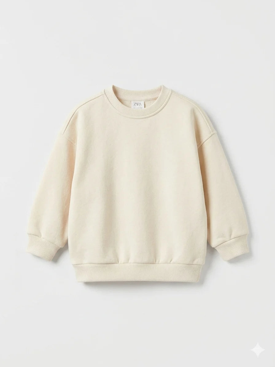Zara Girl's Cream Plain Sweatshirt| Zara In Lebanon