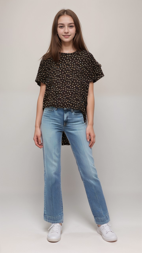 POMPdeLUX Girl's Dark Purple Long-Sleeve Blouse |POMPdeLUX in Lebanon