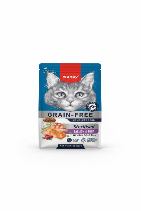 Wanpy Grain Free Dry Food For Sterilized Cat Salmon 1.5kg | Wanby Lebanon