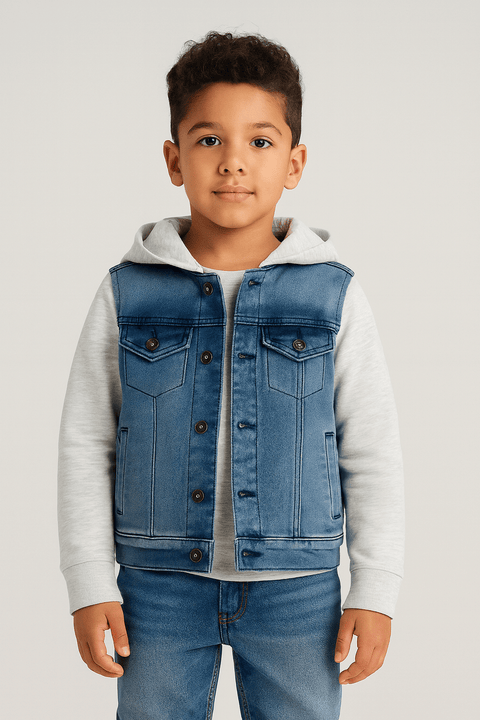 Art Class Boy's Light Grey Hooded Denim Jacket | Art Class In Lebanon