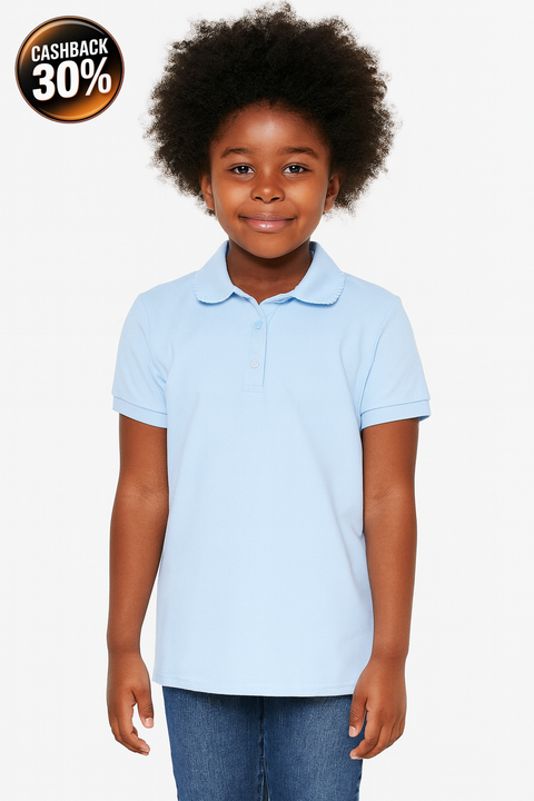 French Toast Girl's Light Blue 2-Pack Short Sleeve Polo T-Shirt  |French Toast In Lebanon