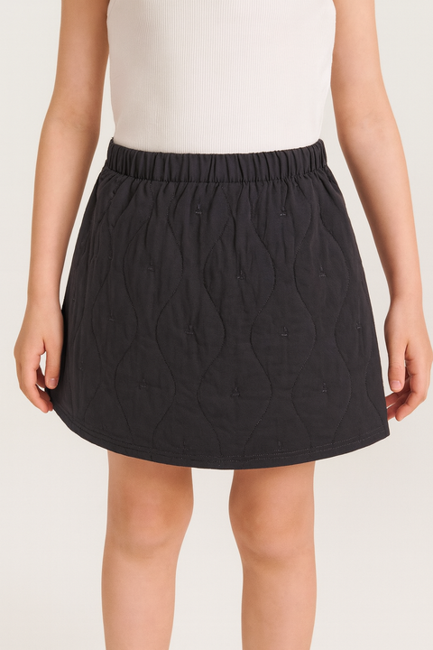 Reserved  Girl's Dark Gray Elastic Waist Band Skirt | Reserved In Lebanon