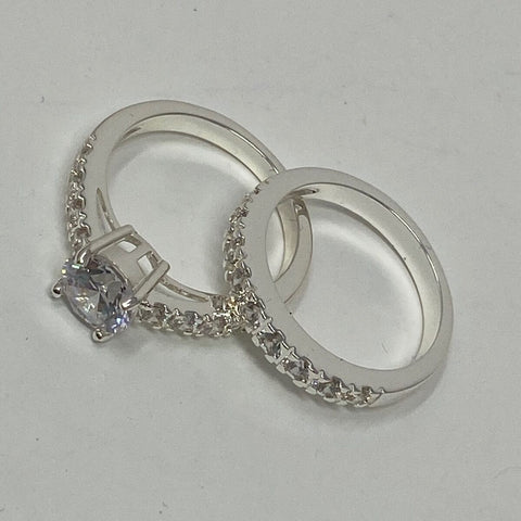 SD Women's Silver Sterling Double Clear Diamond Ring| SD in Lebanon