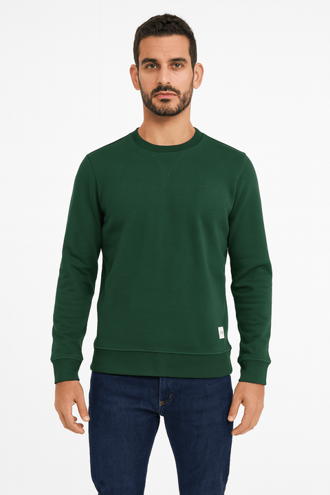 Jack & Jones Men's Forest Green Crew Neck Sweater | Jack & Jones In Lebanon