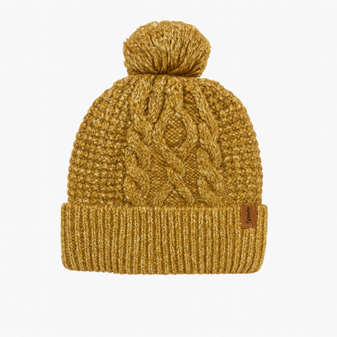 POMPdeLUX Girl's Dusty Yellow Fuzzy Knit Beanie |POMPdeLUX in Lebanon