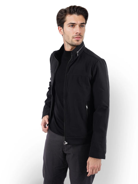 Celio Men's Black Solid Regular Fit Jacket|Celio In Lebanon